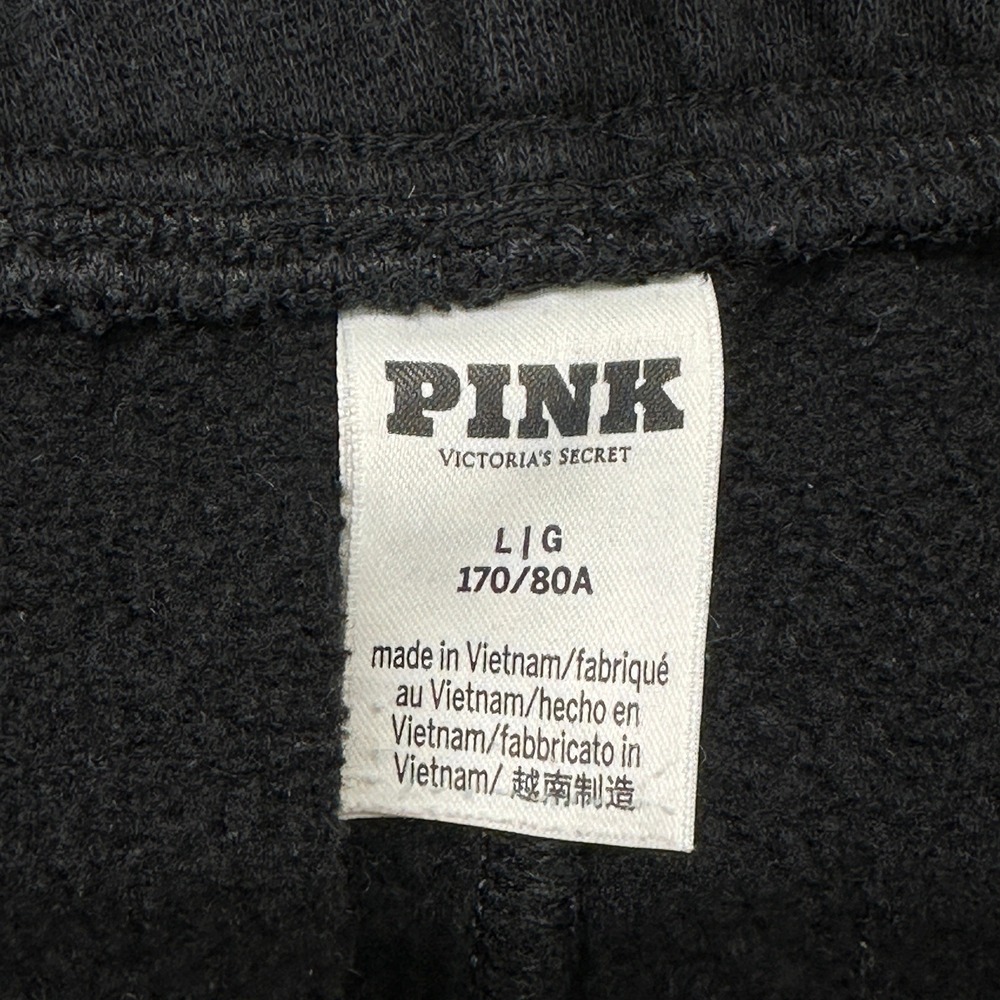 Victoria's Secret PINK Everyday Fleece High Waist Flare Sweatpants Large Black - Picture 8 of 11